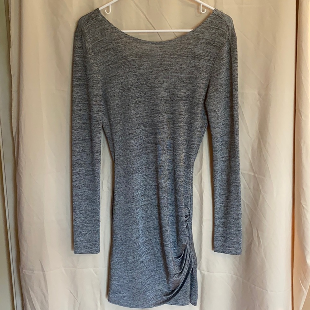 Gray long sleeved dress